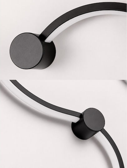 VenCore Modern Wall Lamp with Integrated LED and Warm to Cool White Light Black 33x6cm