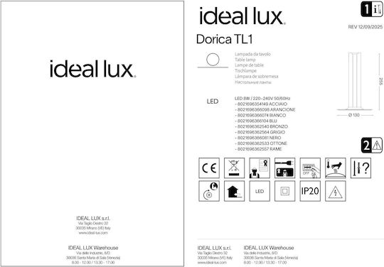 Ideal Lux Dorica Lustră Decorativă Portocaliu