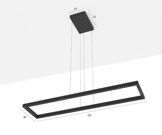 Luma LED Κρεμαστό Φωτιστικό Μαύρο 120εκ.