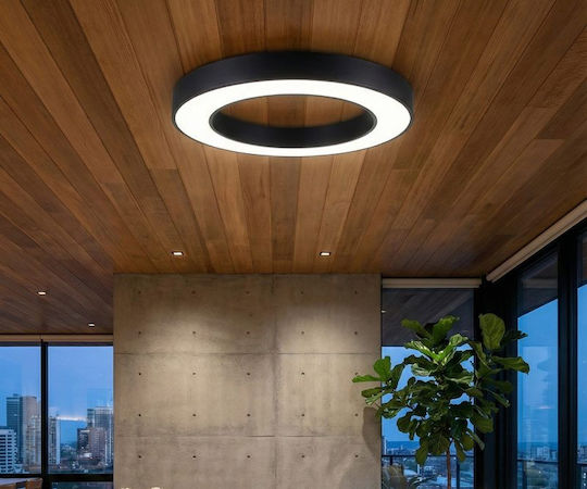 Luma Circle Ceiling Light Black LED With Warm White Light 80x80cm