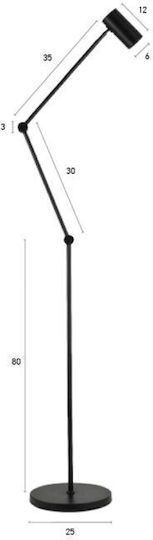 Luma Stehlampe Höhe 170cm mit Lampenbirnensockel für GU10 Schwarz