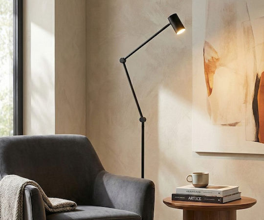 Luma Stehlampe Höhe 170cm mit Lampenbirnensockel für GU10 Schwarz