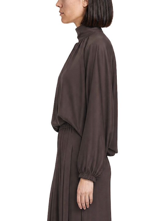 Damen Langärmlige Braun Tunika