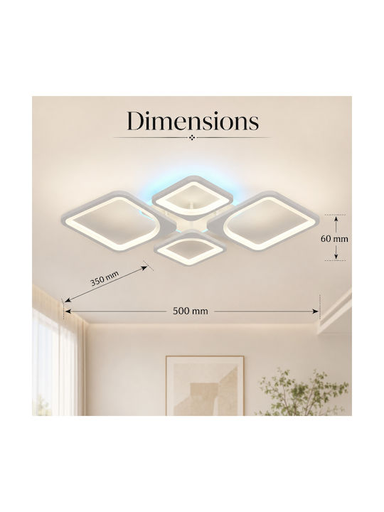 Lightplanet Plafonieră de Tavan 50buc Bej cu LED Integrat și Telecomandă