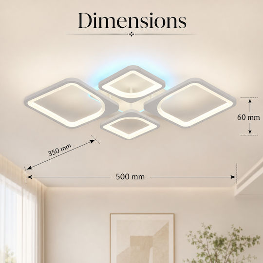 Lightplanet Deckenleuchte 50cm Beige mit Integrierter LED und Fernbedienung