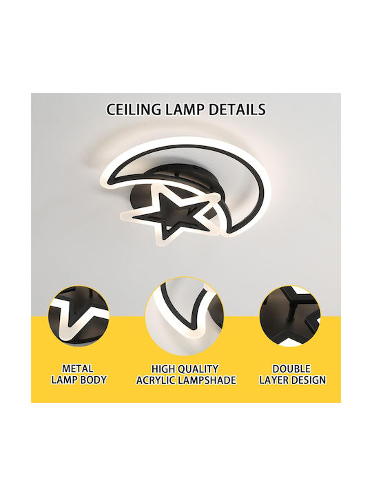 Lightplanet Inteligent Plafonieră de Tavan Neagră cu LED Integrat