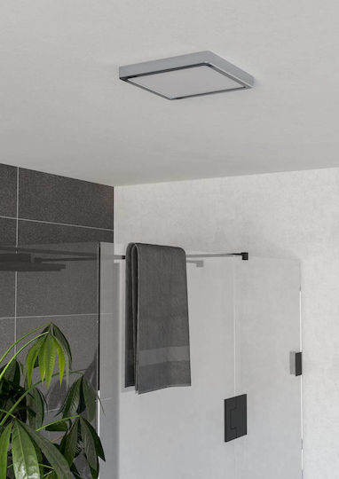 Eglo Bathroom Ceiling Light 22cm Silver with Integrated LED