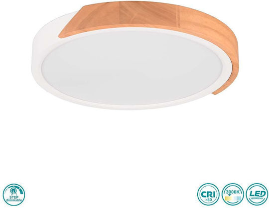 Trio Lighting Jano Πλαφονιέρα Οροφής 31.5εκ. Λευκή με Ενσωματωμένο LED