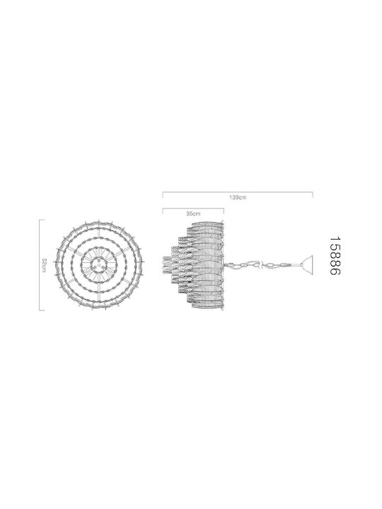 Globo Lighting Πλαφονιέρα Οροφής Διάφανη με Ντουί E14