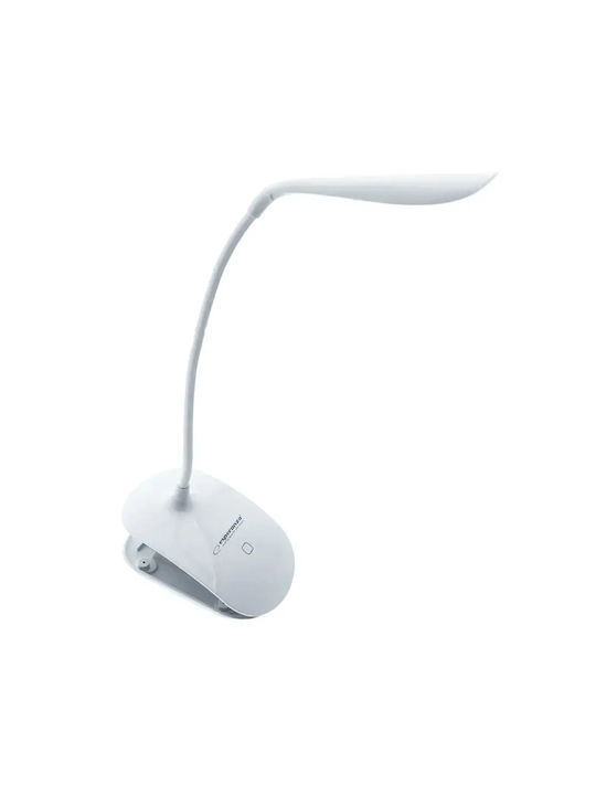 Esperanza Deneb LED Office Lamp with Flexible Arm and Clip in White Color