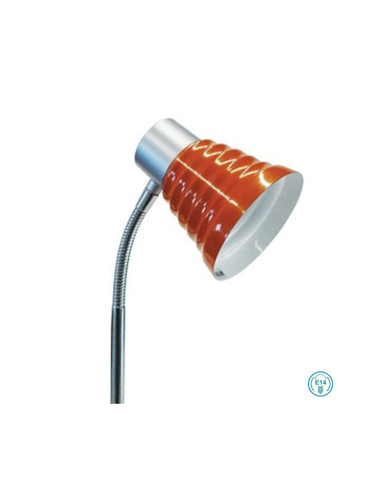 Fan Europe Leonardo Schreibtischlampe mit flexiblem Arm für Fassung E14 in Orange Farbe