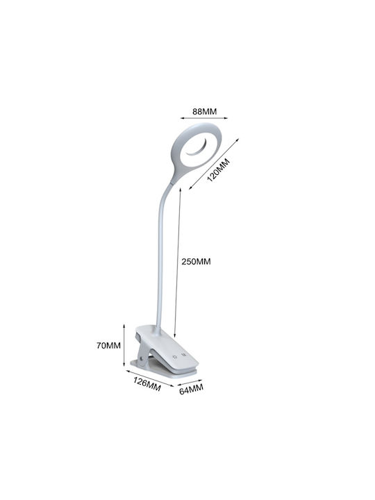 Wozinsky Wiederaufladbar LED Schreibtischlampe in Weiß Farbe