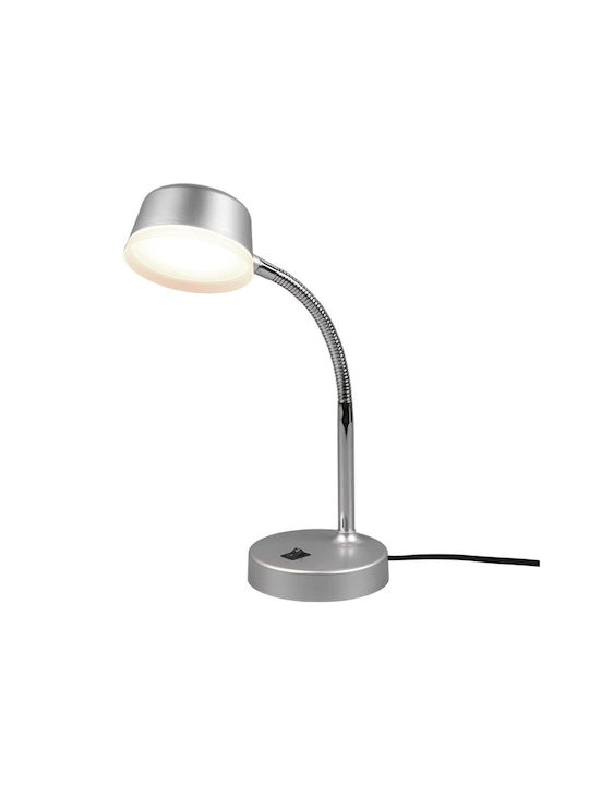 Trio Lighting Kiko LED Φωτιστικό Γραφείου με Εύκαμπτο Βραχίονα σε Ασημί Χρώμα
