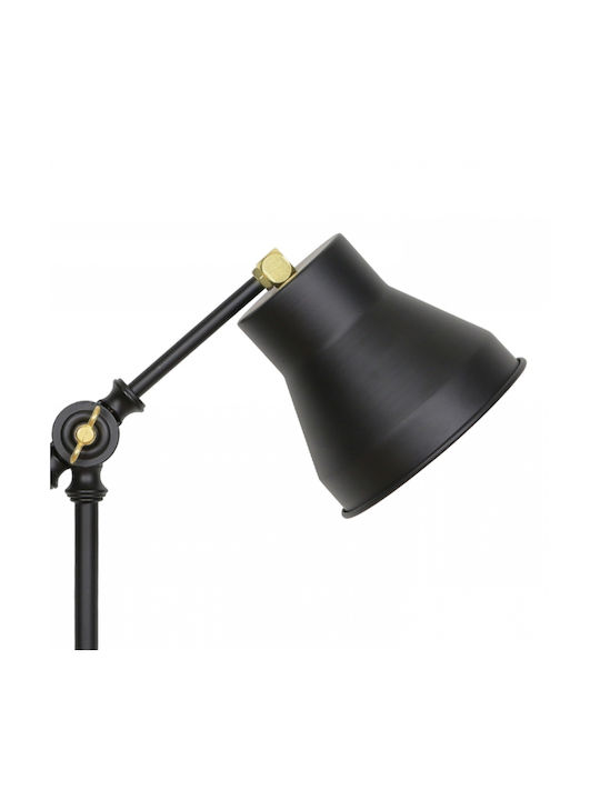 Megapap Paule Office Lamp with Foldable Arm for Socket E14 in Black Color