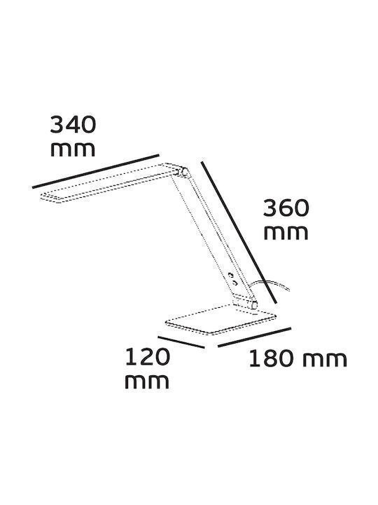 VK Lighting LED Φωτιστικό Γραφείου Αναδιπλούμενο σε Μαύρο Χρώμα