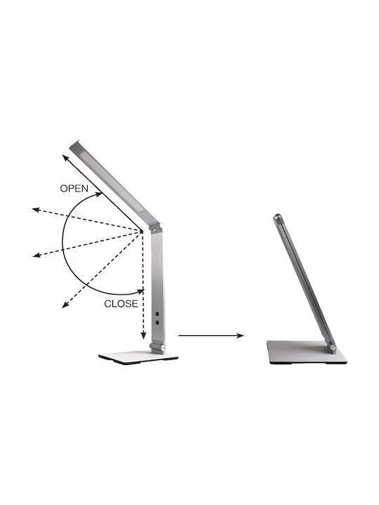 VK Lighting LED Φωτιστικό Γραφείου Αναδιπλούμενο σε Γκρι Χρώμα