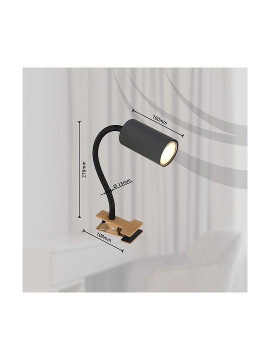 Globo Lighting Robby Office Lamp with Flexible Arm for Socket GU10 in Black Color