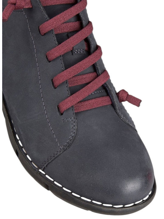 Leder Damen Stiefeletten Blau