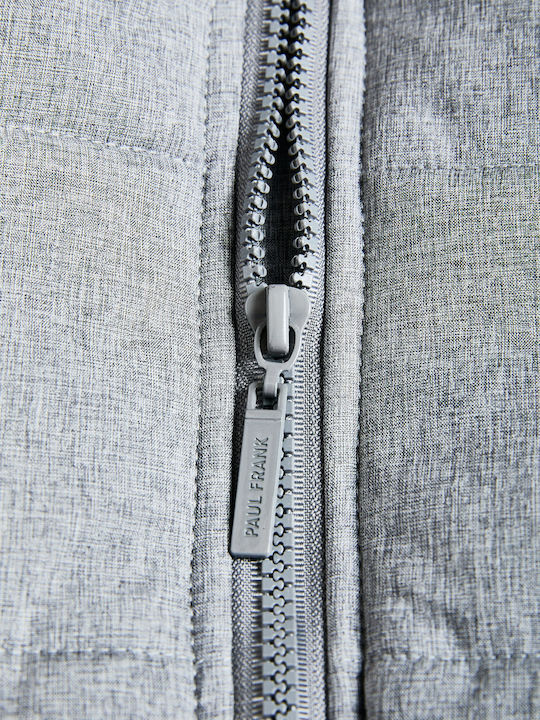 Kids Short Fur with Lining & Hood Grey