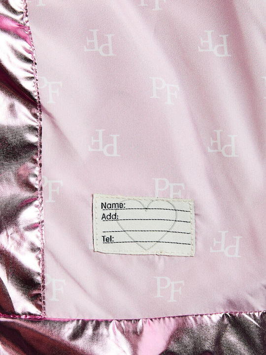 Waterproof Kids Casual Sleeveless Short Jacket with Lining & Hood Pink