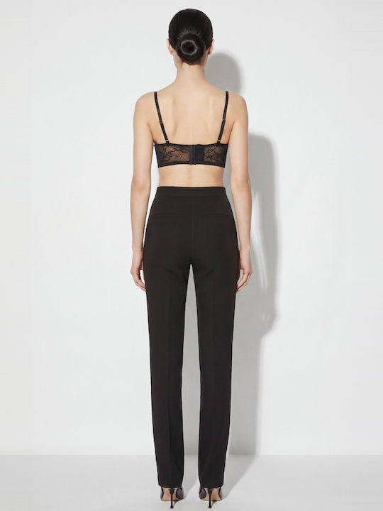 Γυναικείο Κρεπ Παντελόνι σε Slim Εφαρμογή Black
