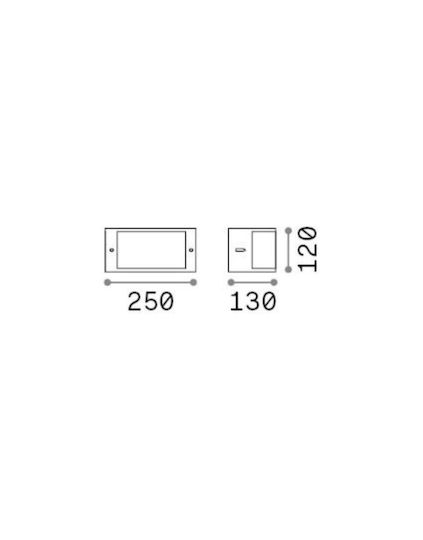 Ideal Lux Επιτοίχια Χελώνα Εξωτερική E27 IP44 25x13x12εκ.
