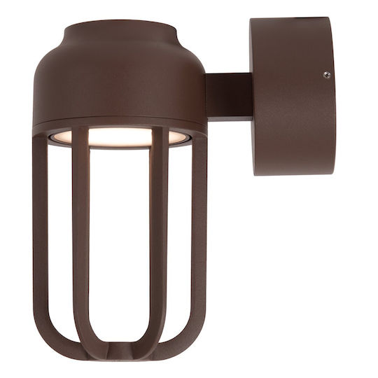 Lucide Lightning Wells Wandmontierte Außenleuchte LED IP54 8W mit Warmweiß Licht 10x10εκ.