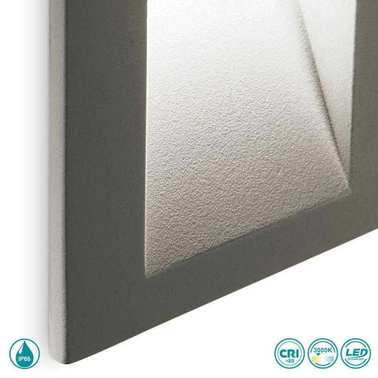 Ideal Lux Wall-Mounted Outdoor Spot Light LED IP65 2W with Warm White Light 6.5x7x7εκ.
