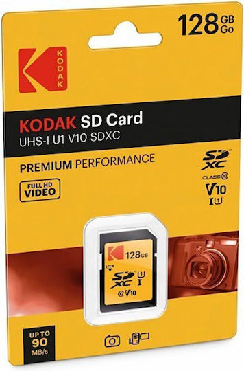 Kodak SDHC 128GB U1 V10 A1 UHS-I 90MB/s Cu Adaptor