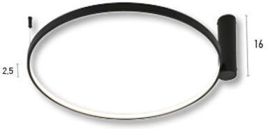 Luma Ceiling Mount Light 40cm Black with Integrated LED