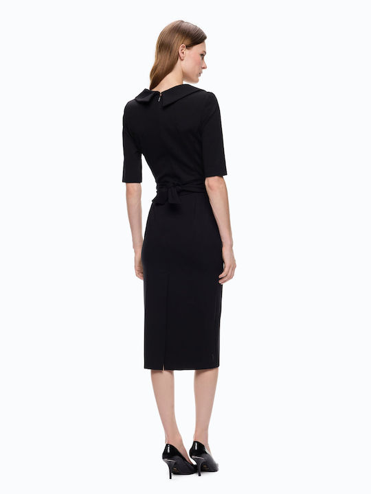 Summer Midi Evening Shirt Dress Black