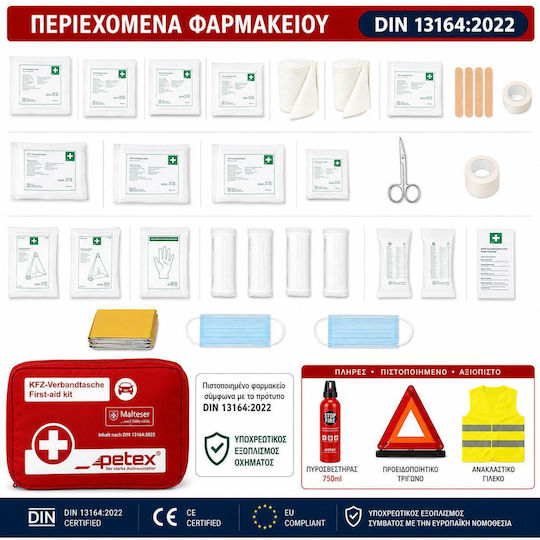 Car Emergency Set with First Aid Kit Fire Extinguisher Warning Triangle and Reflective Vest