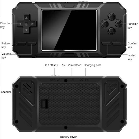 Techkidz 520 Games Emulator Console Tank Model Black