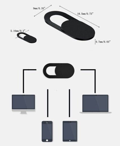 Πλαστικό Κάλυμμα Κάλυψη Κάμερας Smartphones Tablet Laptop Μαύρο