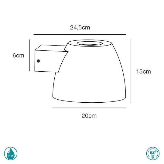 Nordlux Bell Spot de exterior montat pe perete E27 IP44 Dublu Fascicul 24.5x15εκ.