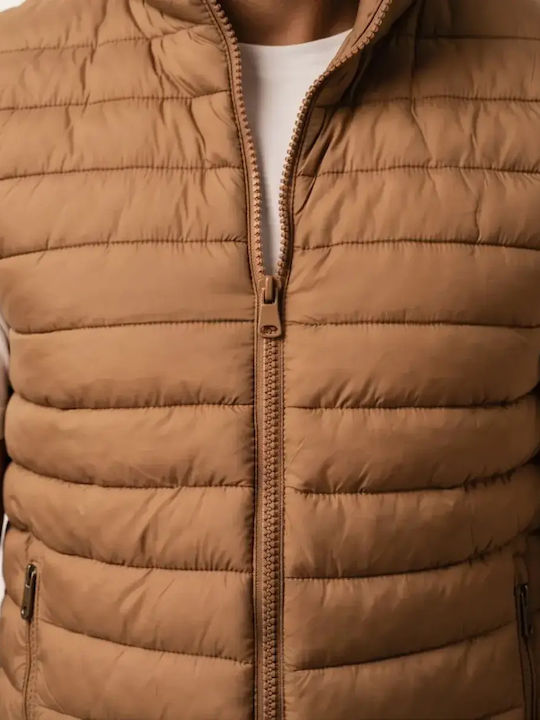 Без ръкави яке Puffer Тютюнев