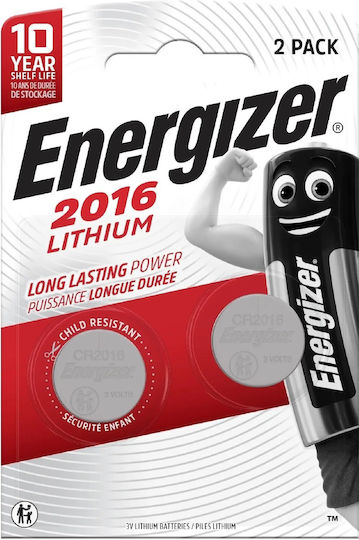 Energizer Батерии Литий За часовници CR2016 3V 2бр