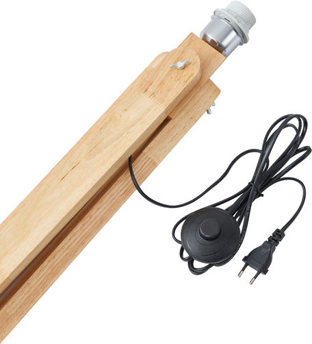 Eurolamp Madera Подова Лампа В145xД45см. с Цокъл за Крушка E27 Бял