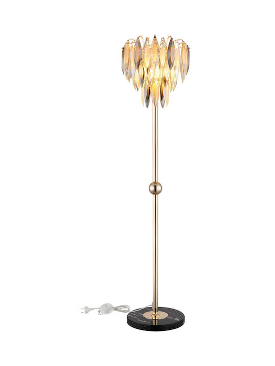 Globo Lighting Floor Lamp H165cm with Lamp Bulb Base for E14 Gold