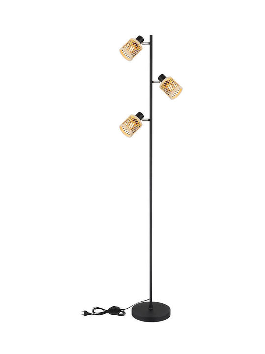 Globo Lighting Подова лампа В154см. с цокъл за крушка E14 Черна