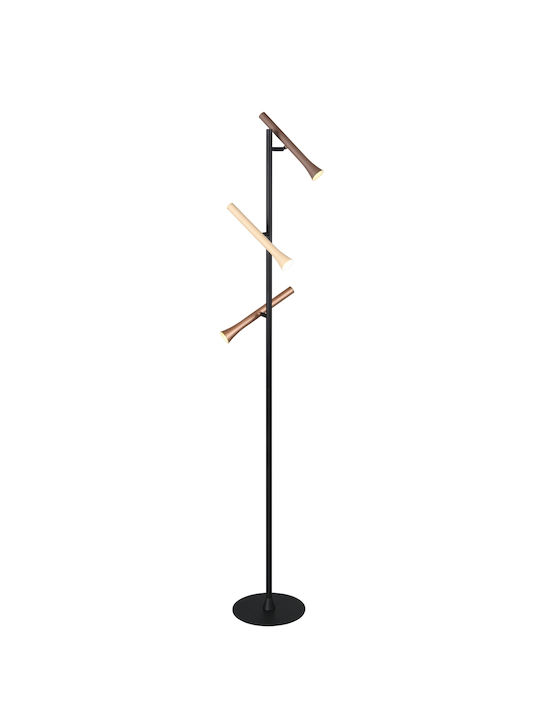 Trio Lighting Fiato LED Floor Lamp H150xW23cm. with Adjustable White Light 400lm Black