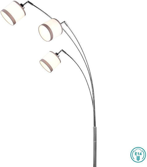 Trio Lighting Davos Stehleuchte H185xB12cm. mit Fassung für Lampe E14 Weiß