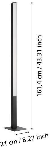 Eglo Simolaris Z LED Floor Lamp H161.5xW24cm. with RGBW Light Black