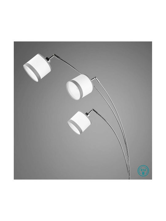 Trio Lighting Davos Подова Лампа В185xД12см. с Цокъл за Крушка E14 Бял