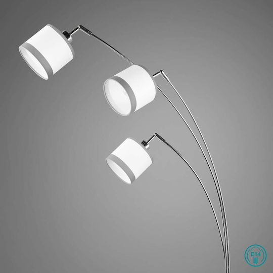 Trio Lighting Davos Stehleuchte H185xB12cm. mit Fassung für Lampe E14 Weiß
