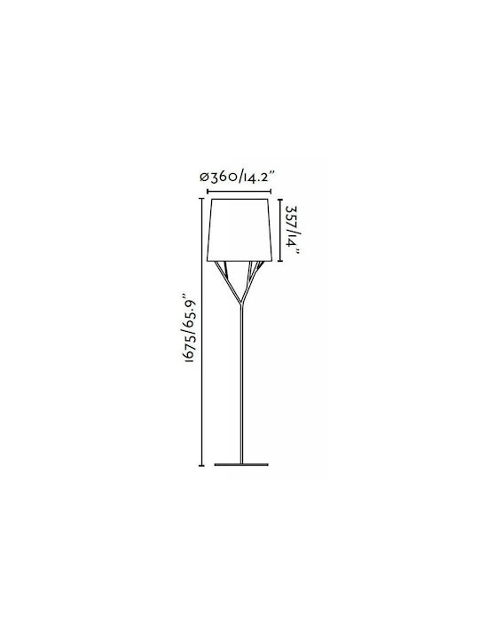 Faro Barcelona Tree Подова Лампа В134xД36см. с Цокъл за Крушка E27 Бял