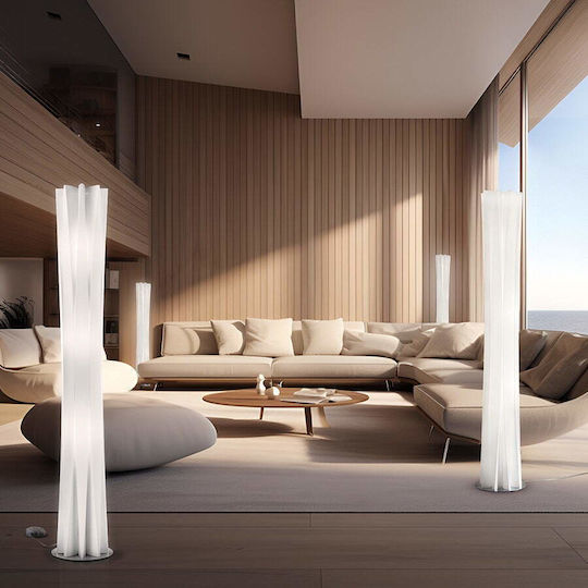 Slamp Bach XL Флоресцентна Лампа Височина 161xДължина 31.5см с Цокъл за Лампа E27 Бял