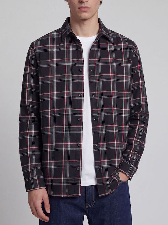 Long Sleeve Checked Black Shirt