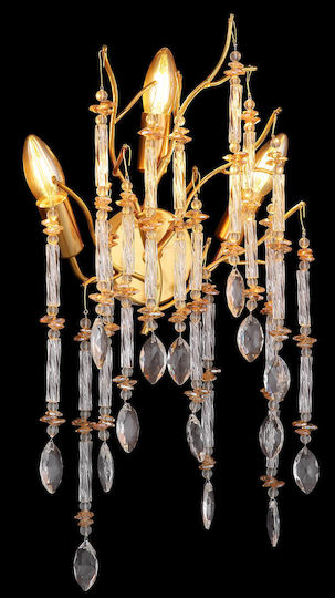 Globo Lighting Wall Lamp with E14 Lamp Bulb Base Gold 35x50cm