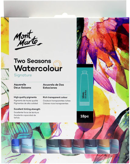 Mont Marte Acuarele Două Sezoane 12ml Set 18 Bucăți